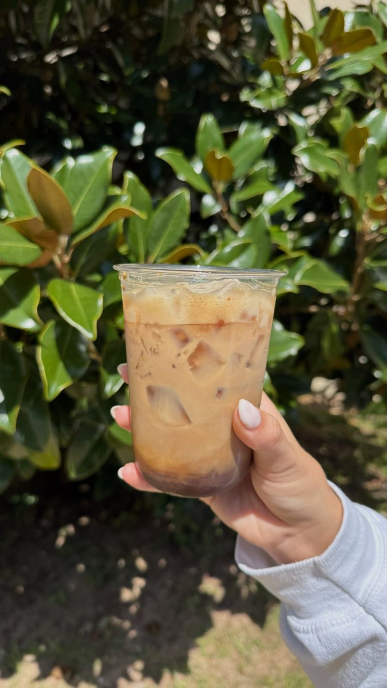Brown Sugar Cinnamon Shaken Espressos topped with cinnamon cold foam